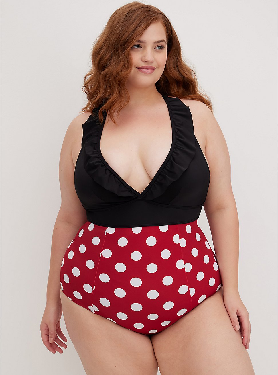 Ruffled One-Piece Swimsuit - Disney Minnie Mouse, MINNIE MOUSE DOT, hi-res