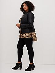 Fit & Flare Blouse - Stretch Challis Leopard Print, LEOPARD, alternate