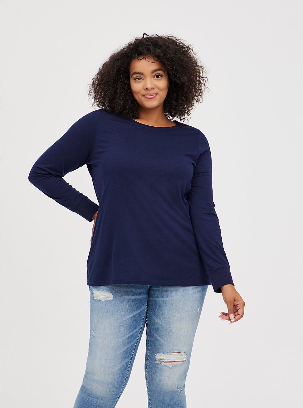 Plus Size Everyday Tee - Signature Jersey Navy, PEACOAT, hi-res
