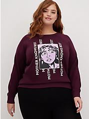 Plus Size Sweatshirt - Cozy Fleece Disney Tangled Mother Gothal, WINETASTING, hi-res