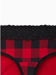 Wide Lace Hipster Panty - Cotton Buffalo Plaid Black & Red, BUFFALO CHECK, alternate