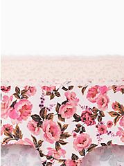 Wide Lace Boyshort Panty - Cotton Floral Pink, , alternate