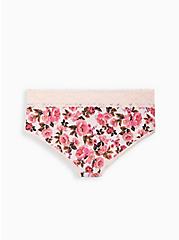 Wide Lace Cheeky Panty - Cotton Floral Pink, , alternate