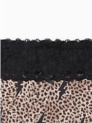 Cheeky Panty - Wide Lace Cotton Leopard Bolts, LEOPARD - TAN, alternate