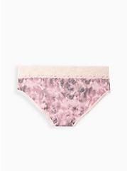 Plus Size Wide Lace Trim Hipster Panty - Cotton Pink, DOGWOOD PINK, alternate