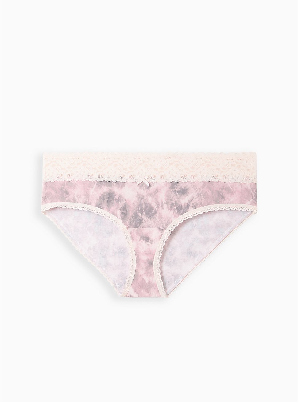 Plus Size Wide Lace Trim Hipster Panty - Cotton Pink, DOGWOOD PINK, hi-res