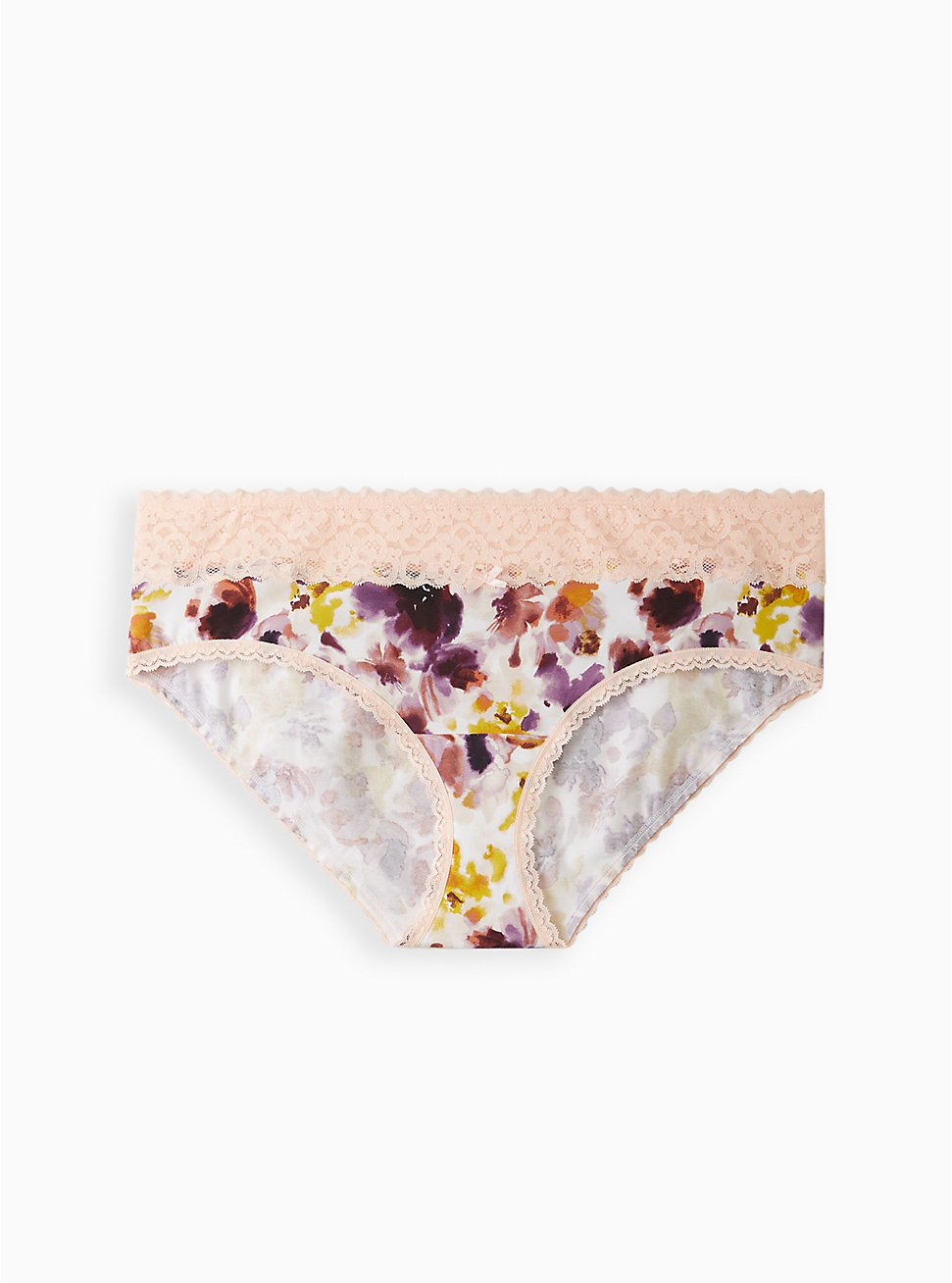 Wide Lace Trim Hipster Panty - Cotton Floral Pink, MIRAGE FLORAL, hi-res
