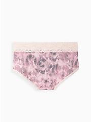 Plus Size Wide Lace Trim Brief Panty - Cotton Pink, DOGWOOD PINK, alternate