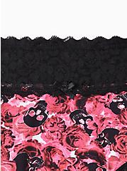 Wide Lace Trim Cheeky Panty - Cotton Rose & Skull, VDAY ROSE SKULLS- PINK, alternate
