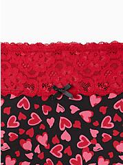 Plus Size Cheeky Panty - Cotton Wide Lace Hearts, CARTOON HEARTS, alternate