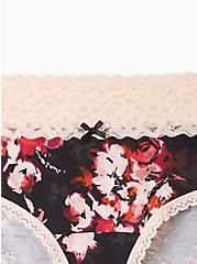 Plus Size Wide Lace Trim Hipster Panty - Cotton Floral, VERONICA FLORAL, alternate