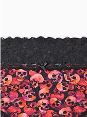 Wide Lace Trim Cheeky Panty - Cotton Skulls Black, OVERLAPPING SKULLS, alternate