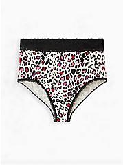 High Waist Cheeky Panty - Cotton Leopard White, FUNKY LEOPARD- WHITE, hi-res
