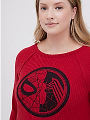 Plus Size Raglan Tee - Marvel Spiderman Icon Waffle, JESTER RED, alternate