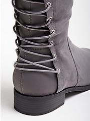 Over The Knee Boot - Grey Faux Suede (WW), GREY, alternate