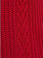 Cable Sweater Tie Back Sweater, RED, alternate