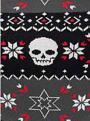 Plus Size Raglan Sweater - Fair Isle Skull Black, MULTI, alternate