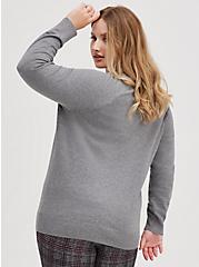 Plus Size Raglan Sweater - Cheers Grey, HEATHER GREY, alternate