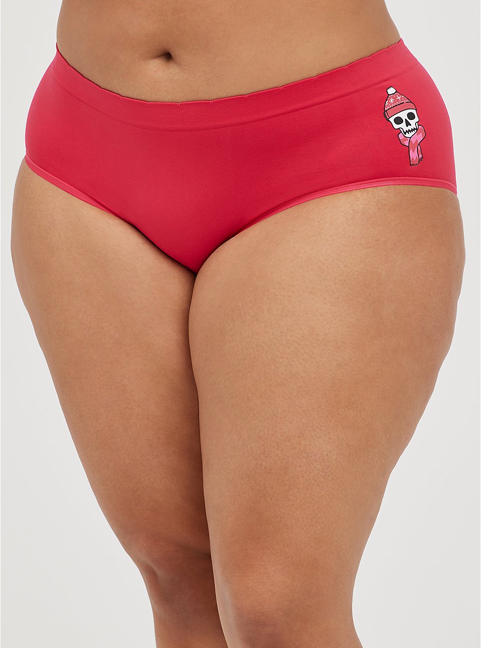Plus Size Seamless Cheeky Panty - So Freakin Cold Skull Pink, FREAKING COLD, hi-res