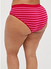 Seamless Mid-Rise Hipster Stripe Panty, VICTORIA STRIPE RED, alternate