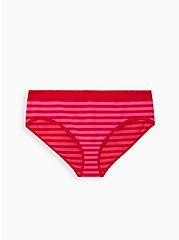 Seamless Mid-Rise Hipster Stripe Panty, VICTORIA STRIPE RED, hi-res