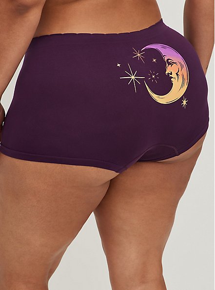 Plus Size Seamless Boyshort Panty - Celestial Mood Purple, CELESTIAL MOOD, alternate