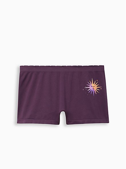 Plus Size Seamless Boyshort Panty - Celestial Mood Purple, CELESTIAL MOOD, hi-res