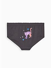 Plus Size Seamless Brief Panty - Galactic Kitty Grey, GALACTIC KITTENS, alternate