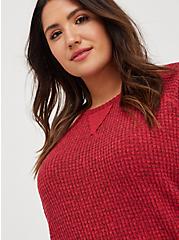 Sweatshirt - Brushed Waffle Red, RED, alternate