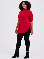 Plus Size Favorite Tunic - Super Soft Turtleneck Red , RED, alternate