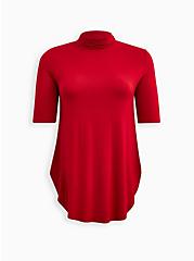 Plus Size Favorite Tunic - Super Soft Turtleneck Red , RED, hi-res