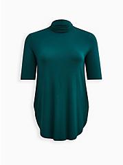 Plus Size Favorite Tunic  - Super Soft Turtleneck Green, GREEN, hi-res