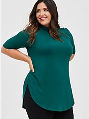 Plus Size Favorite Tunic  - Super Soft Turtleneck Green, GREEN, hi-res