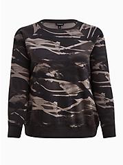 Raglan Sweatshirt - Cozy Fleece Splash Black, OTHER PRINTS, hi-res