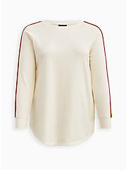 Plus Size Tunic Sweatshirt - Cozy Fleece Rainbow Ivory, IVORY, hi-res