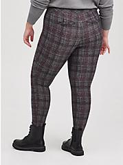 Plus Size Pocket Pixie Pant - Luxe Ponte Herringbone Red Grey, PLAID - GREY, alternate