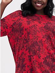 Plus Size Drop Shoulder Tee - Triblend Jersey Floral Red, OTHER PRINTS, alternate
