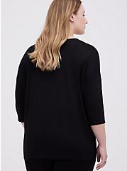 Plus Size Drop Shoulder Tee - Triblend Jersey Black, DEEP BLACK, alternate