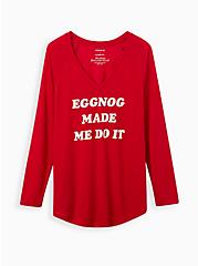 Plus Size Classic Raglan Tee - Feather Soft Eggnog Red, JESTER RED, hi-res