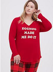 Plus Size Classic Raglan Tee - Feather Soft Eggnog Red, JESTER RED, hi-res