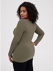 Plus Size Ribbed Henley Tee - Dusty Olive, DUSTY OLIVE, alternate