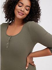 Ribbed Henley Tee - Dusty Olive, DUSTY OLIVE, alternate