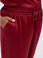 Sleep Pant - Dream Satin & Lace Crop Red, RED, alternate