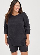 Plus Size Sleep Sweatshirt - Teddy Grey, , hi-res