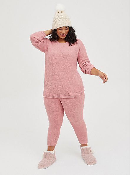 Plus Size Teddy Sleep Sweatshirt - Pink, PINK, alternate