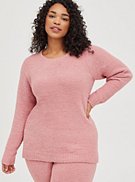 Plus Size Teddy Sleep Sweatshirt - Pink, , hi-res