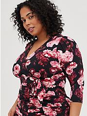 Plus Size Maxi Dress - Studio Knit Floral Black & Pink, FLORAL - MULTI, alternate