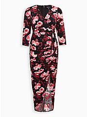 Plus Size Maxi Dress - Studio Knit Floral Black & Pink, FLORAL - MULTI, hi-res