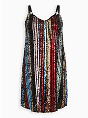 Bodycon Mini Dress - Sequin Stripe Rainbow, RAINBOW, hi-res
