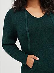 Sweater Hoodie Mini Dress - Green, BOTANICAL GARDEN, alternate